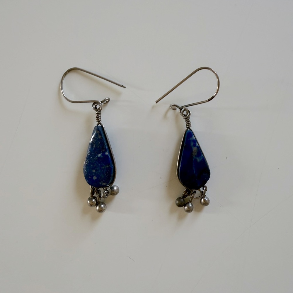 Sterling and lapis earrings